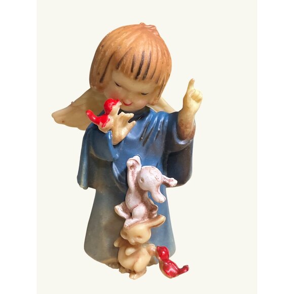 Vintage Angel Ornaments With Birds and Flowers Set Of 2 - Picture 4 of 11